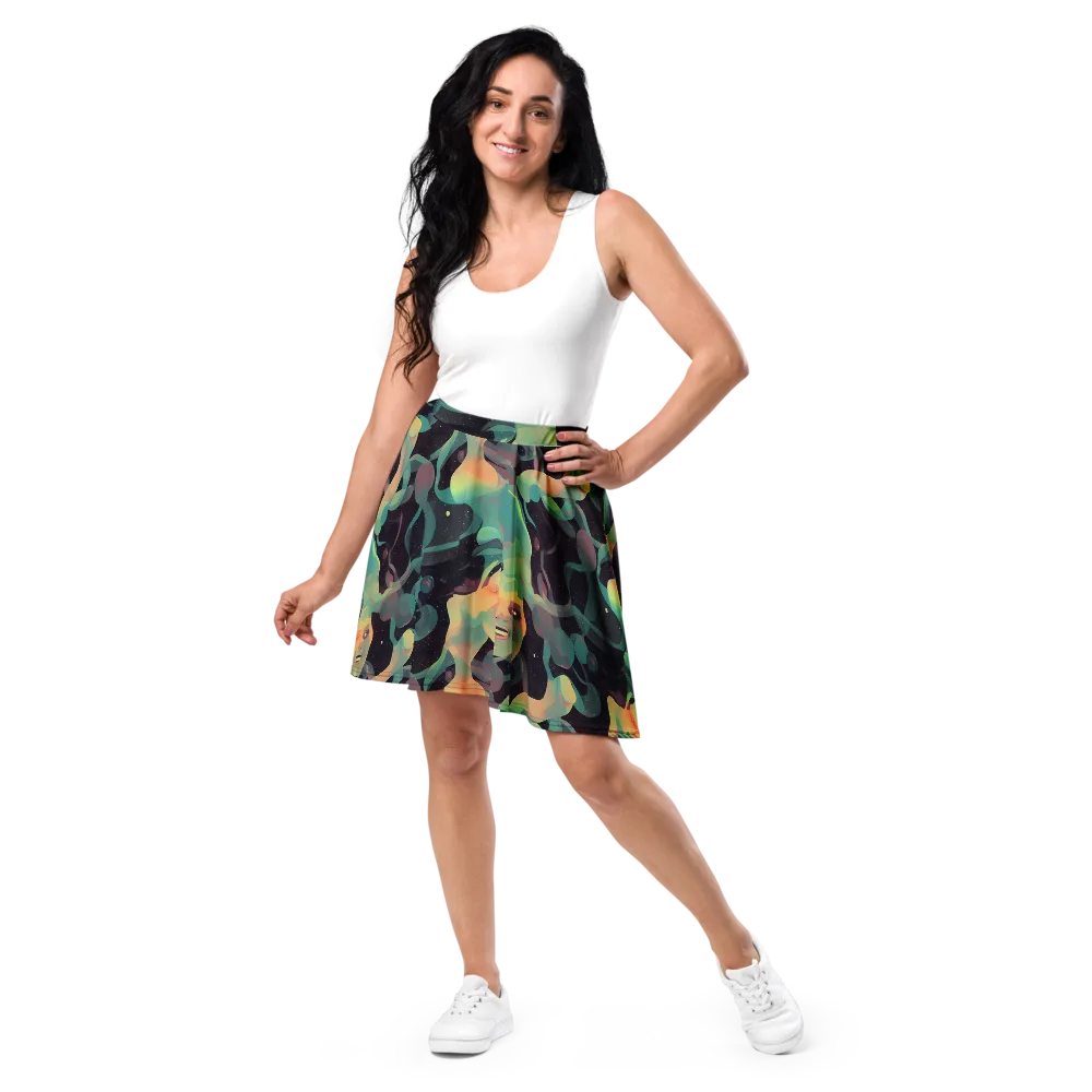 Astral Rhythms on Skater Skirt — Front
