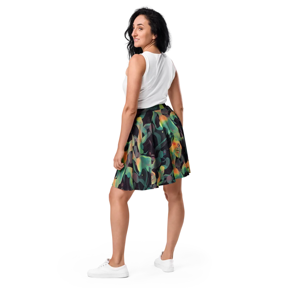 Astral Rhythms on Skater Skirt — Back