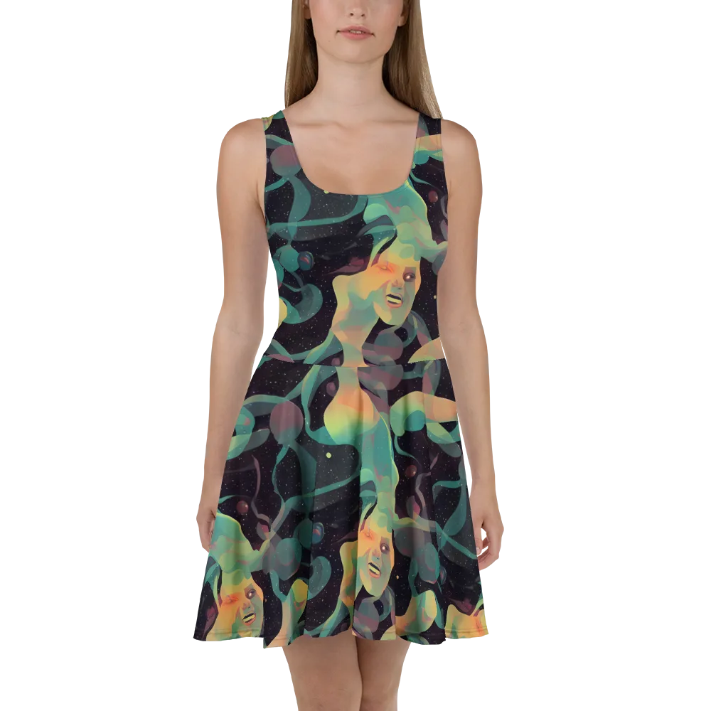 Astral Rhythms on Skater Dress — Front