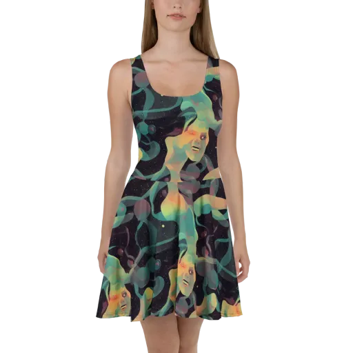 Astral Rhythms on a Skater Dress