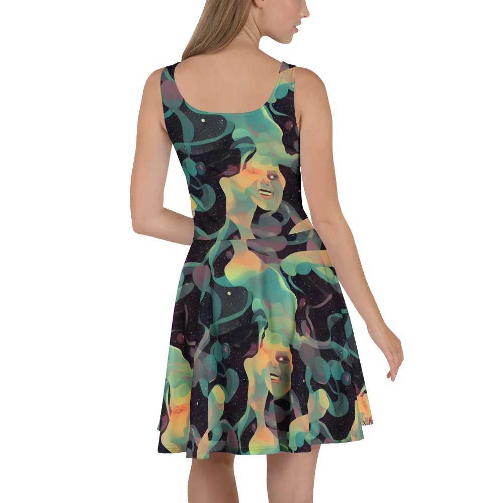 Astral Rhythms on Skater Dress — Back