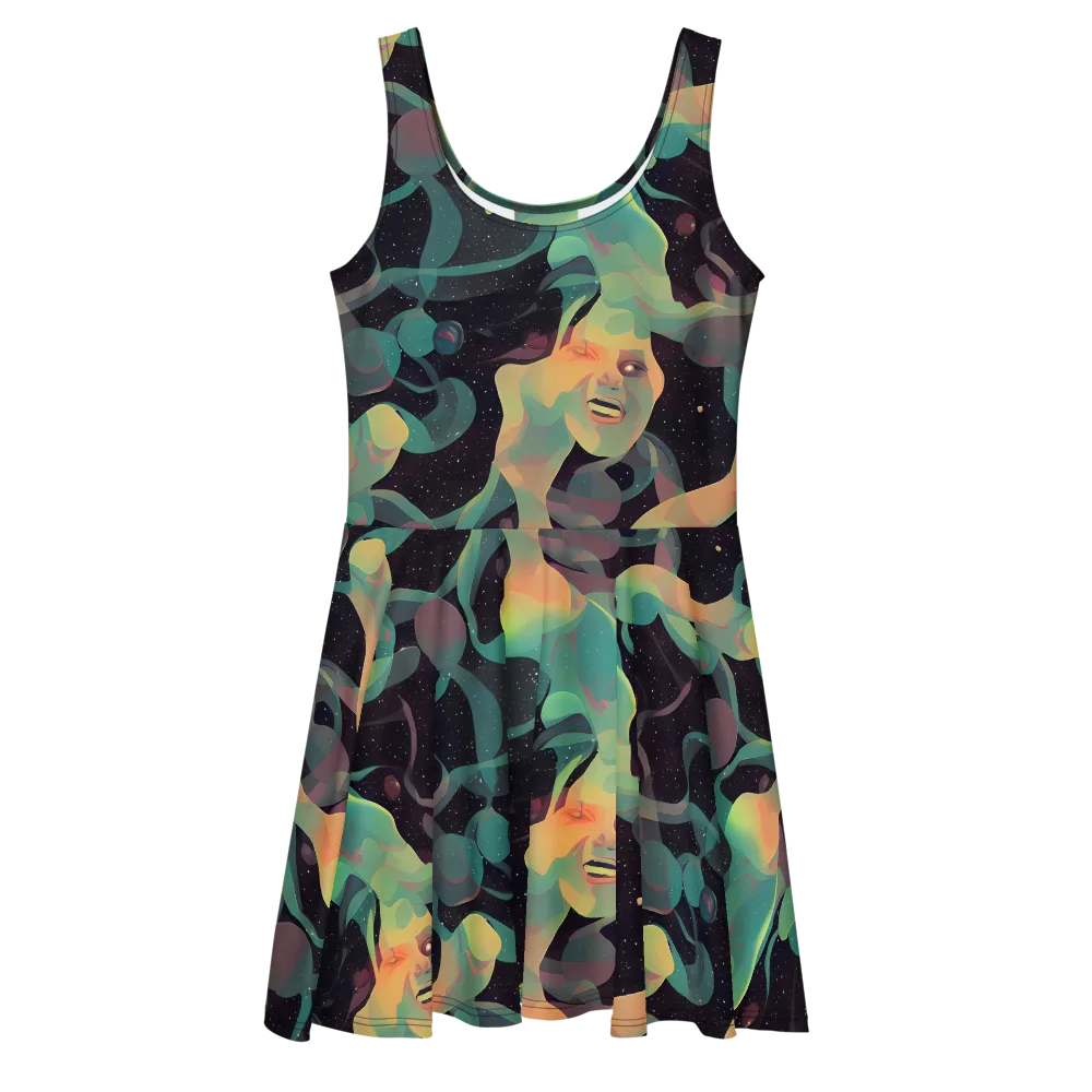Astral Rhythms on Skater Dress — Front