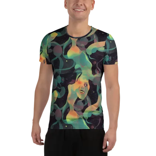 Astral Rhythms on a Men's Athletic T-Shirt
