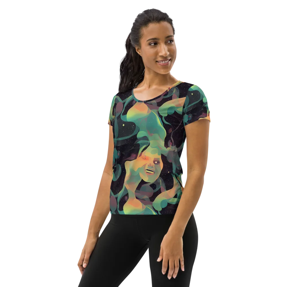 Astral Rhythms on Women's Athletic T-Shirt — Left