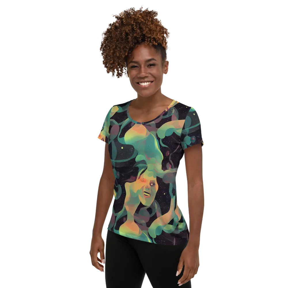 Astral Rhythms on Women's Athletic T-Shirt — Left