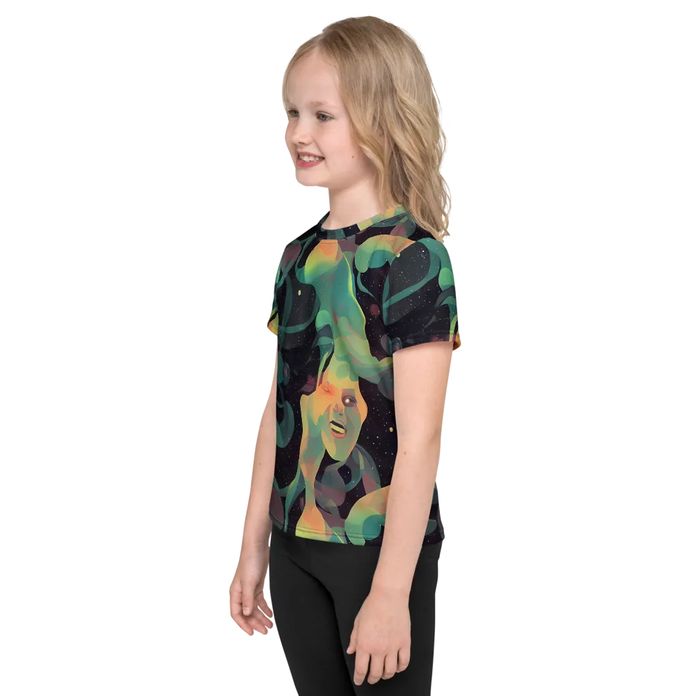 Astral Rhythms on Kids Crew Neck T-Shirt — Left
