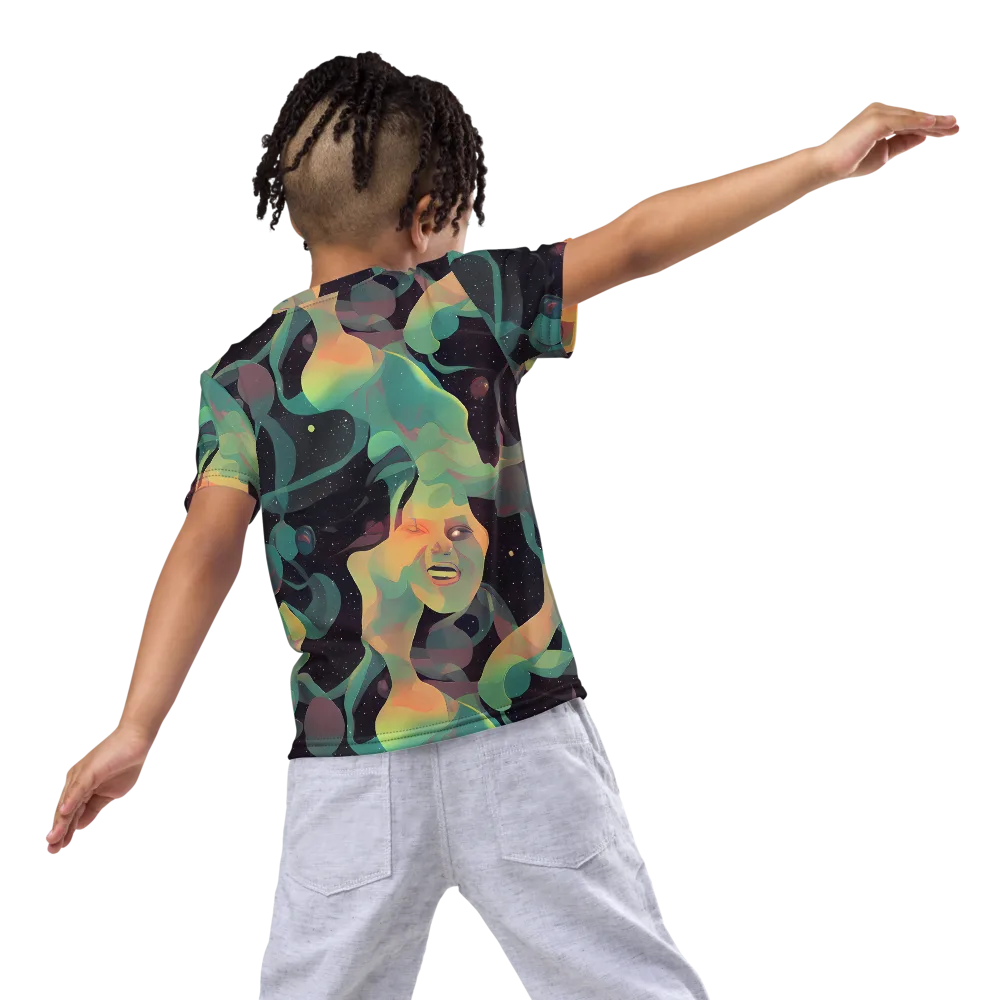 Astral Rhythms on Kids Crew Neck T-Shirt — Back