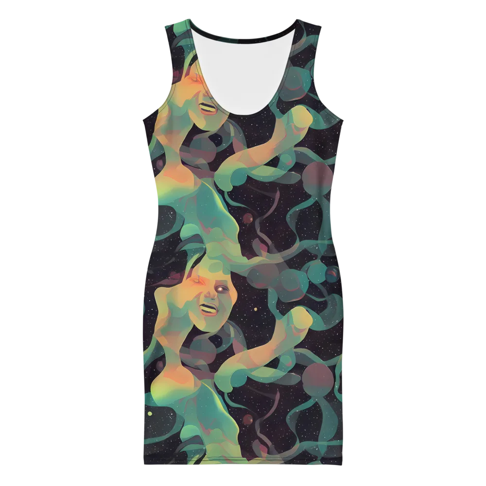 Astral Rhythms on Bodycon Dress — Front