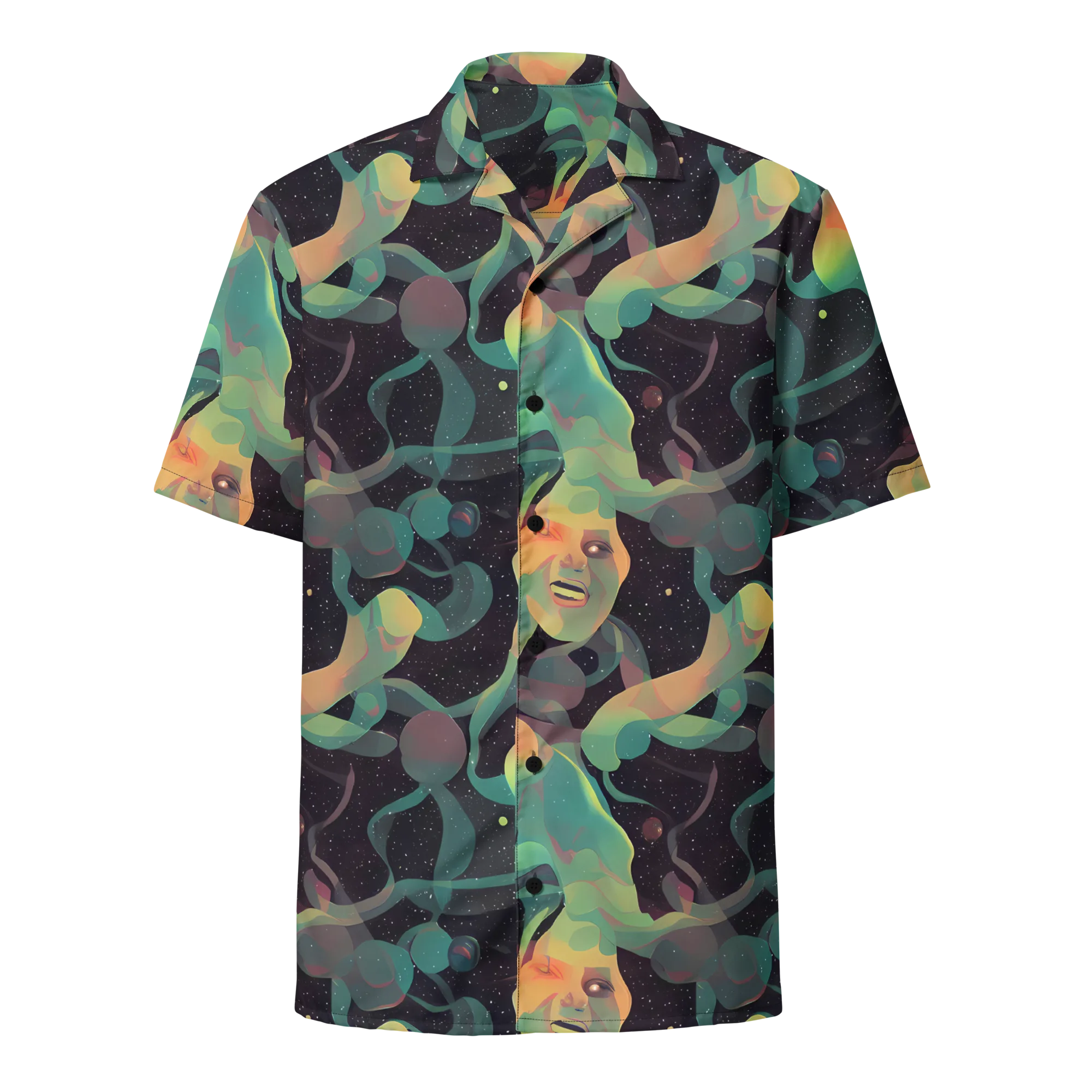Astral Rhythms on Button Shirt — Front