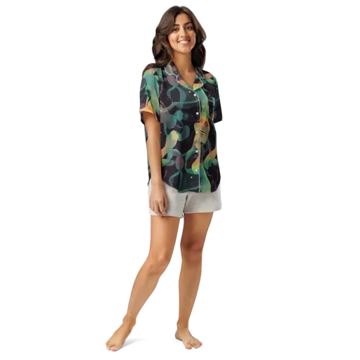 Astral Rhythms on a Women's Short Sleeve Pajama Top