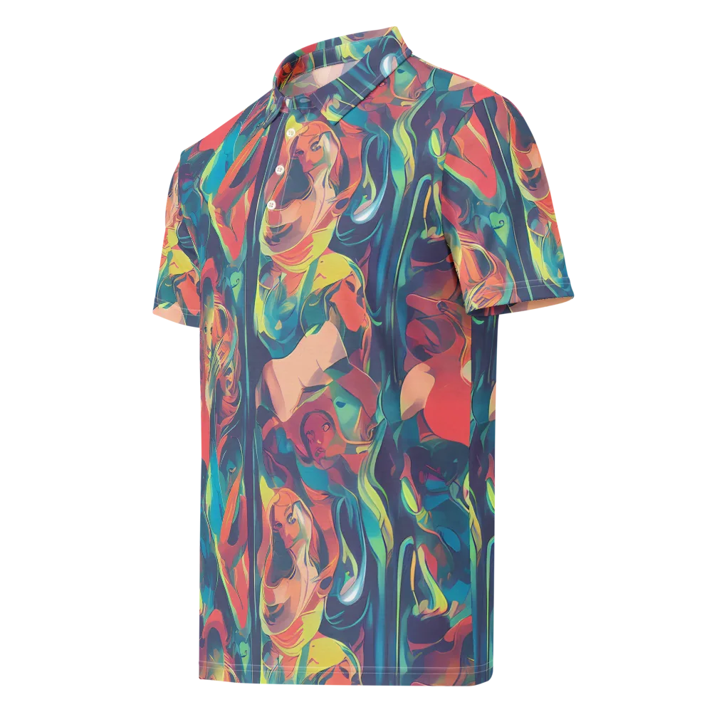 Neon Aurora on Men's Slim Fit Polo Shirt — Left Front