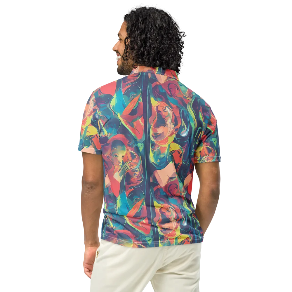 Neon Aurora on Men's Slim Fit Polo Shirt — Back