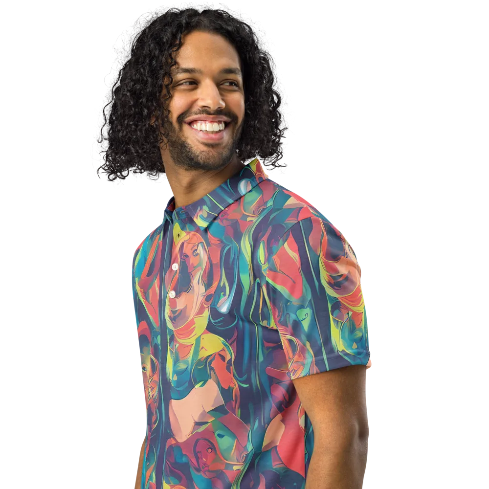Neon Aurora on Men's Slim Fit Polo Shirt — Left Front