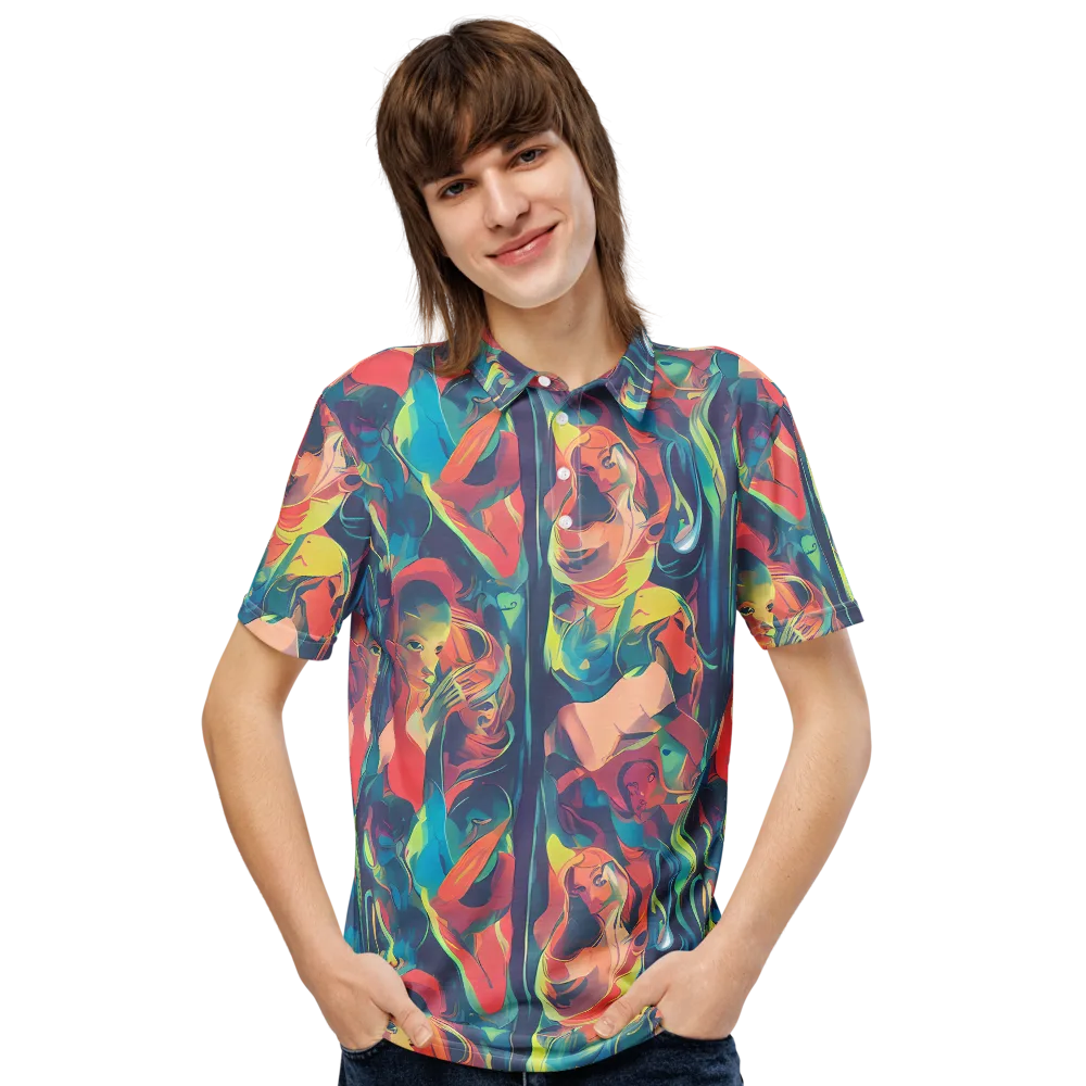 Neon Aurora on Men's Slim Fit Polo Shirt — Front