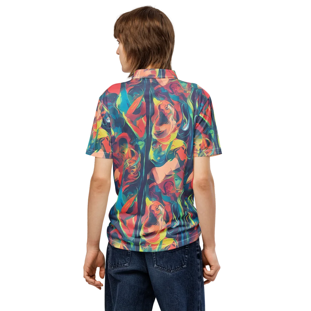 Neon Aurora on Men's Slim Fit Polo Shirt — Back
