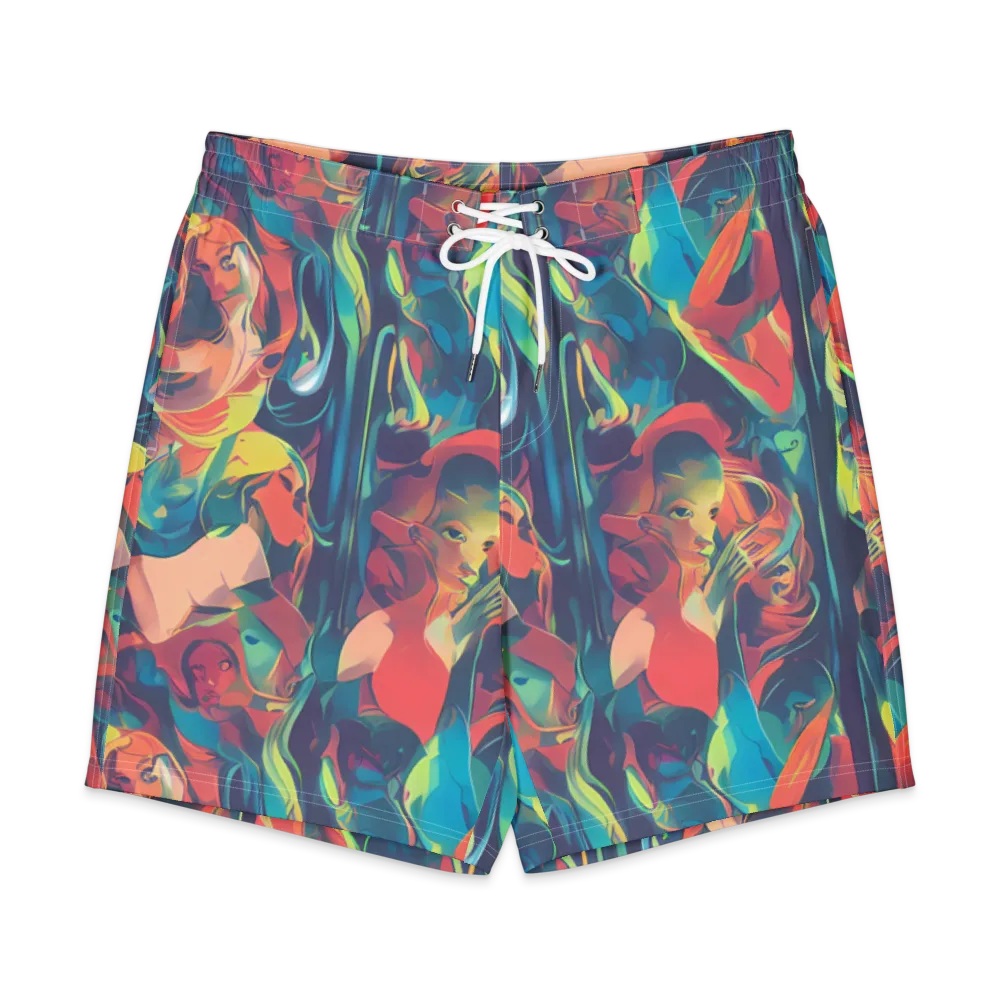 Neon Aurora on Men's Board Shorts — Front