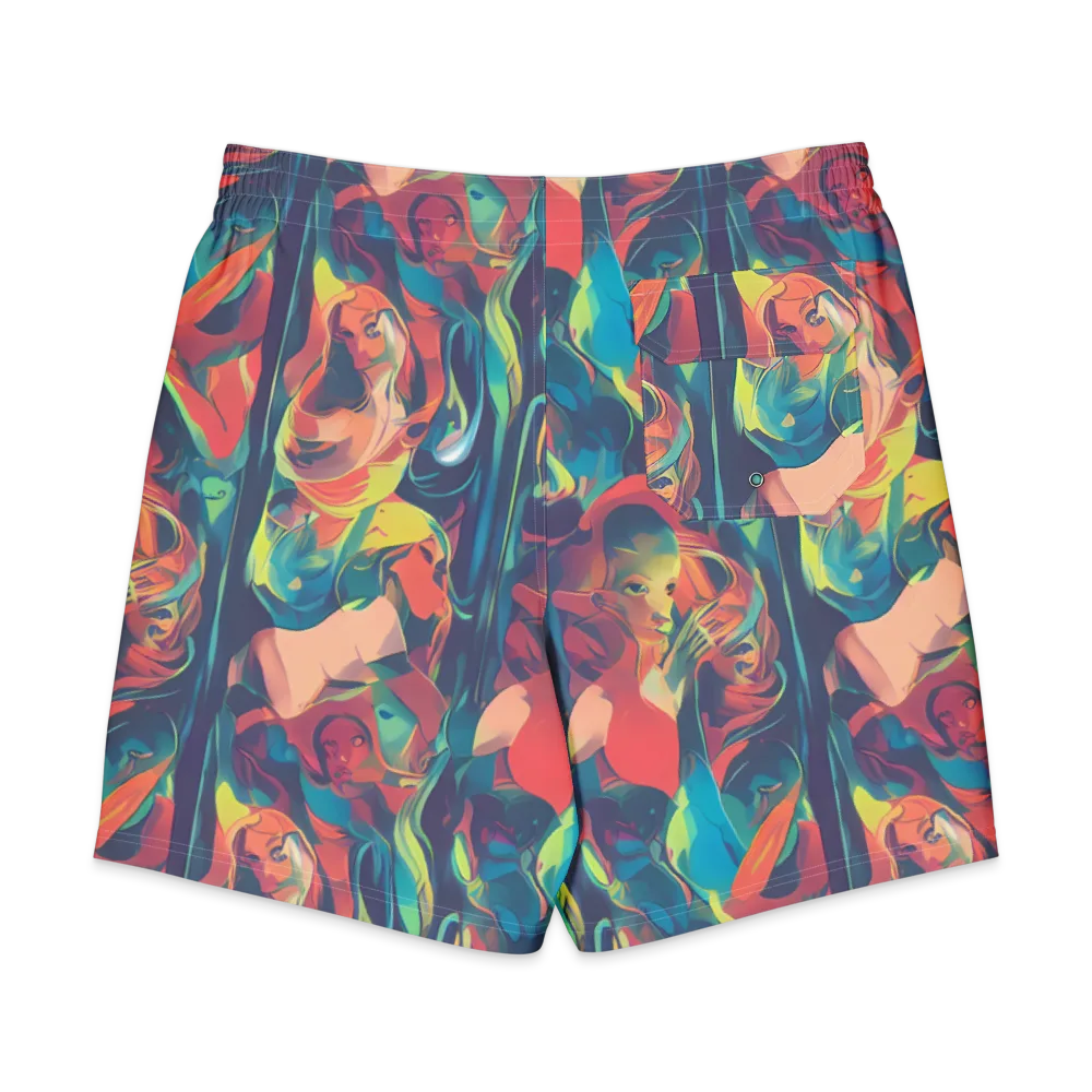 Neon Aurora on Men's Board Shorts — Back
