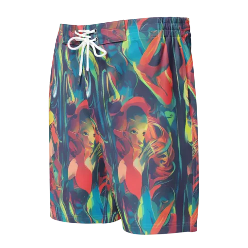 Neon Aurora on a Men's Board Shorts