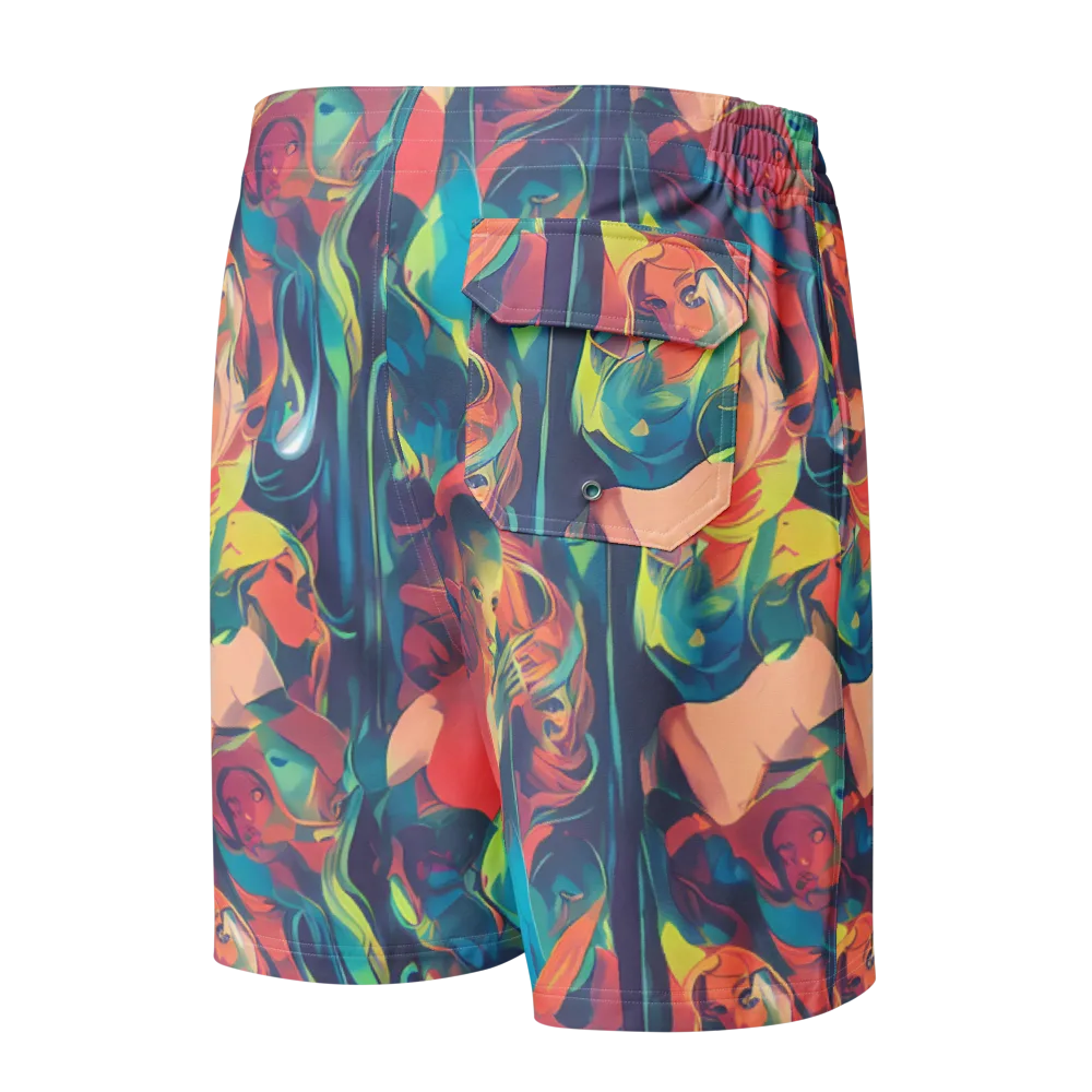 Neon Aurora on Men's Board Shorts — Back