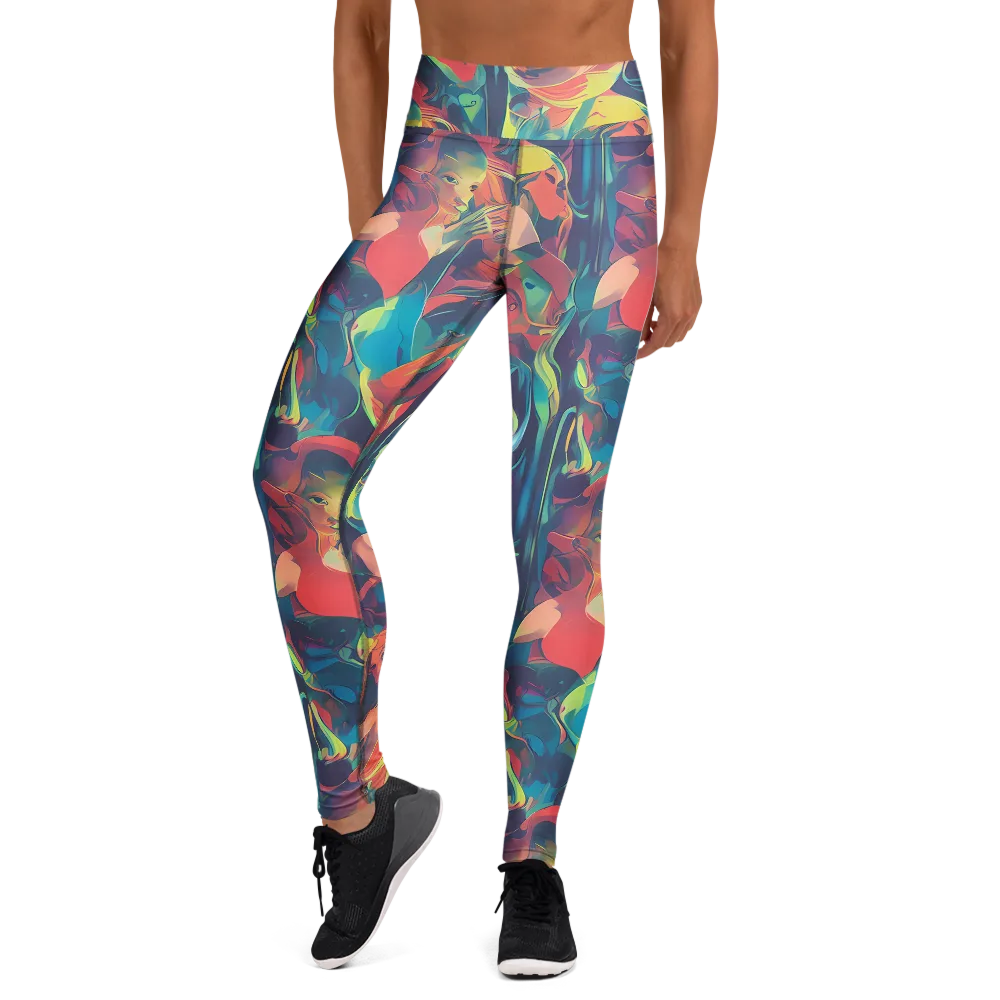 Neon Aurora on Yoga Leggings — Front