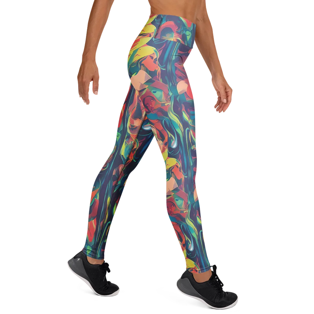Neon Aurora on Yoga Leggings — Right