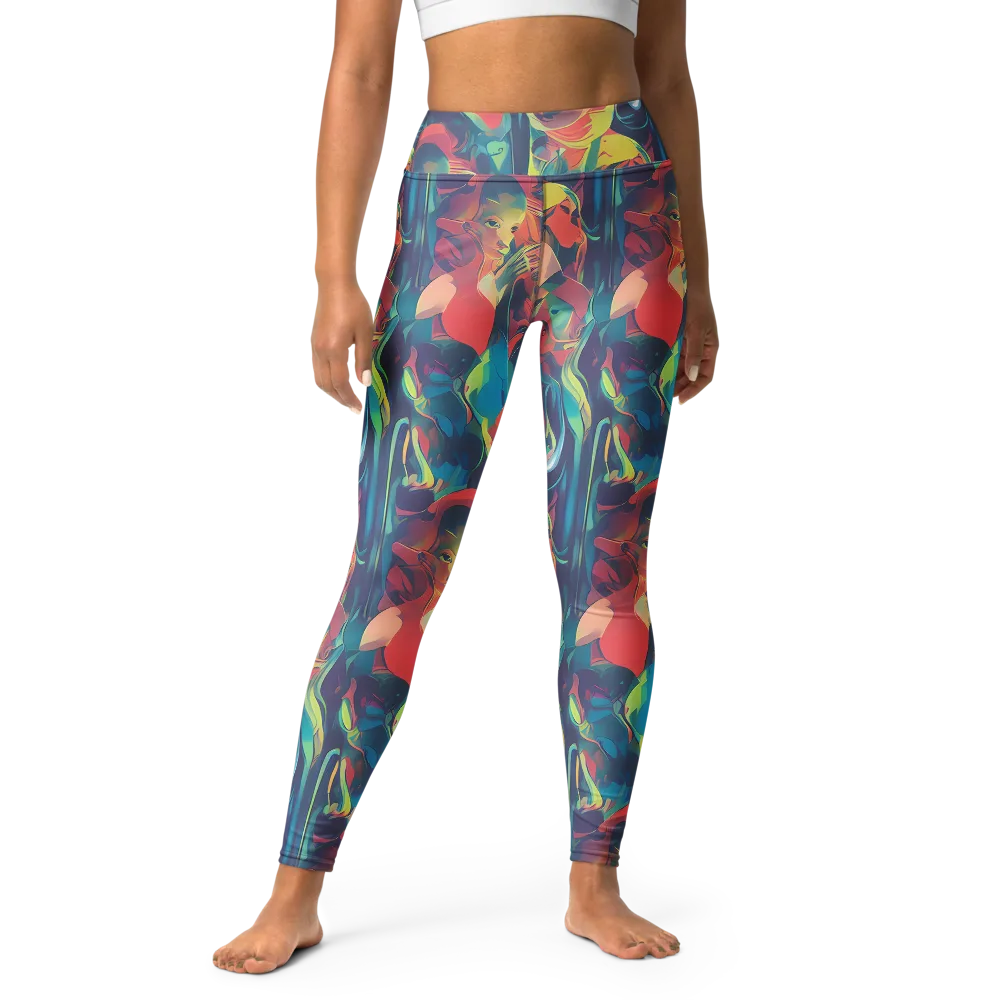Neon Aurora on Yoga Leggings — Front