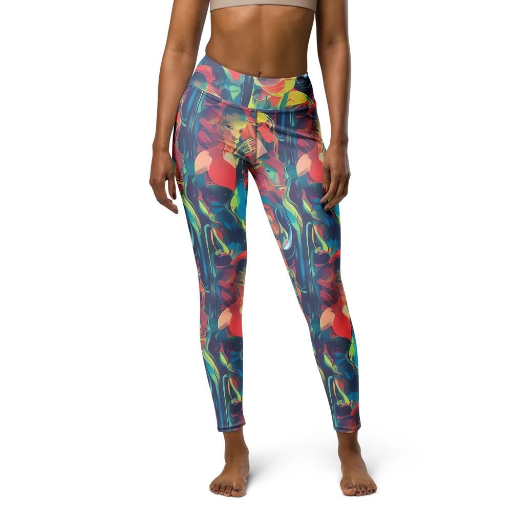 Neon Aurora on Yoga Leggings — Front
