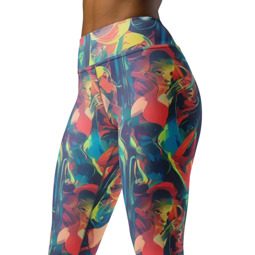 Neon Aurora on a Yoga Leggings