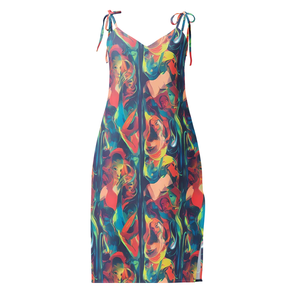 Neon Aurora on Slip Dress — Front
