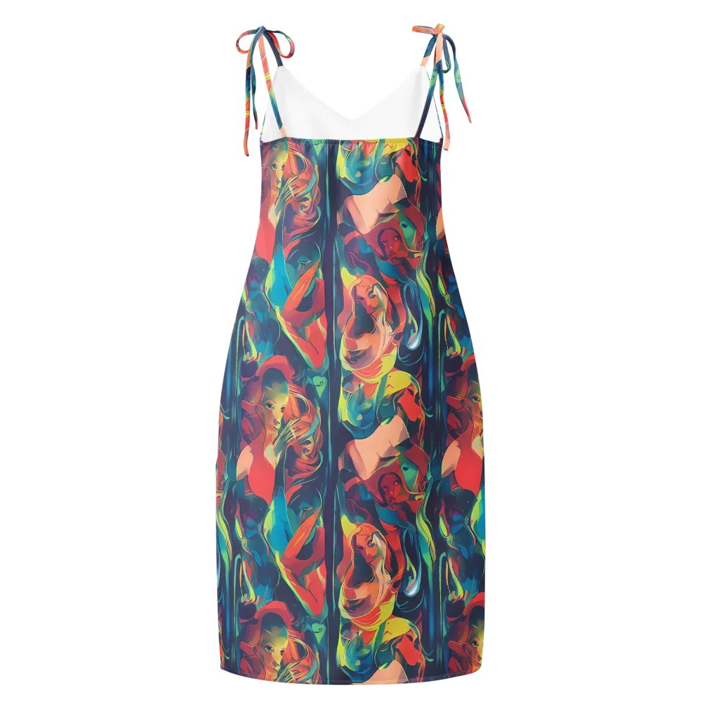 Neon Aurora on Slip Dress — Back