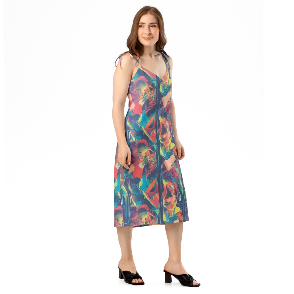Neon Aurora on Slip Dress — Right Front