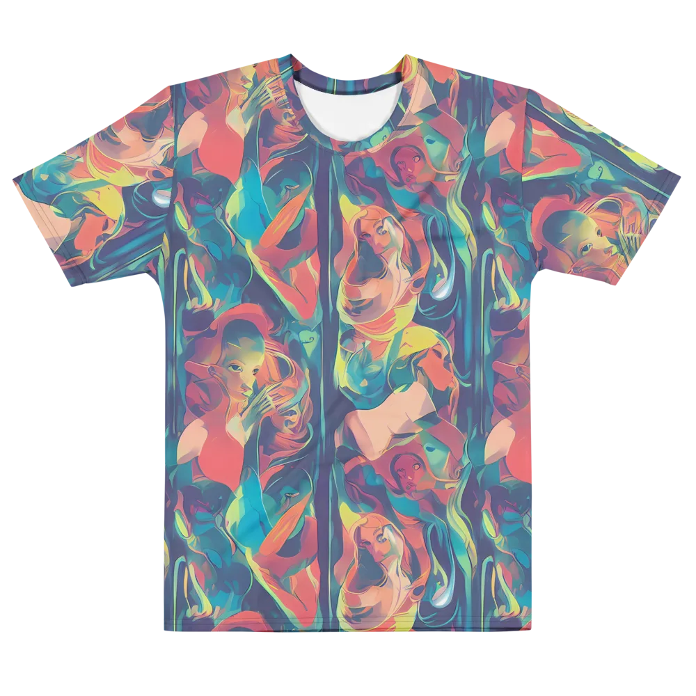 Neon Aurora on Men's Cotton Crew Neck T-Shirt — Front