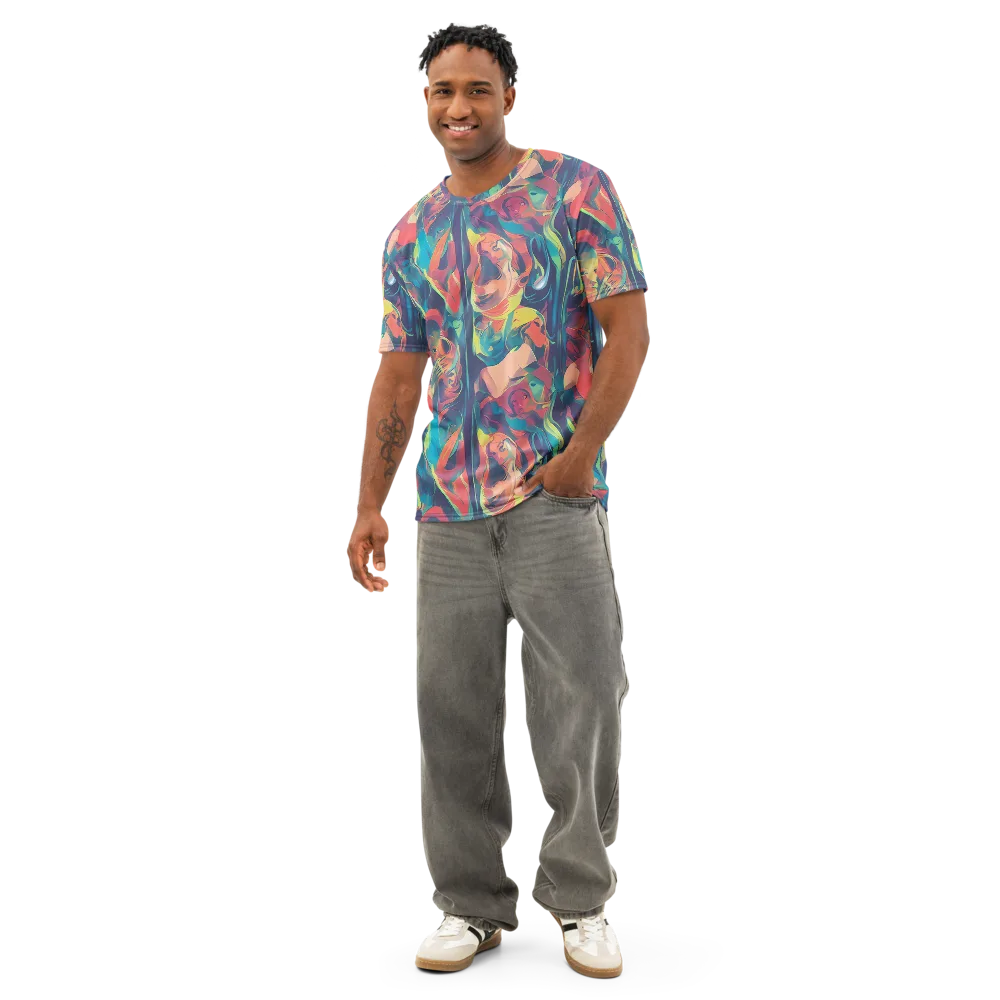 Neon Aurora on Men's Cotton Crew Neck T-Shirt — Front