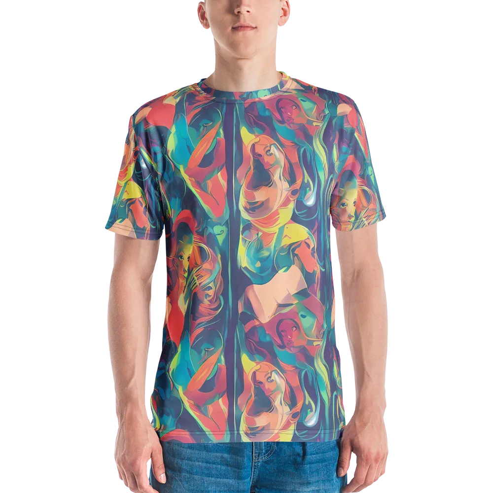 Neon Aurora on Men's Crew Neck T-Shirt — Front