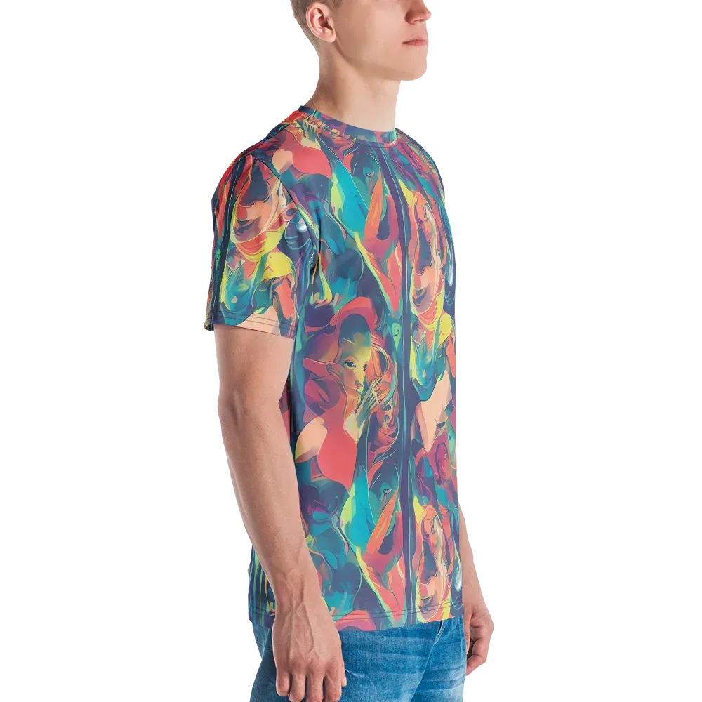Neon Aurora on Men's Crew Neck T-Shirt — Right