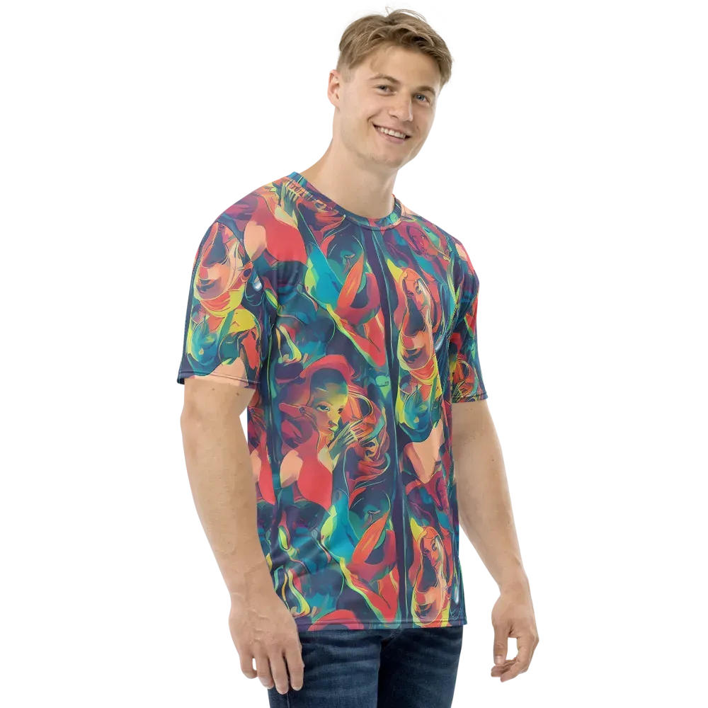 Neon Aurora on Men's Crew Neck T-Shirt — Right