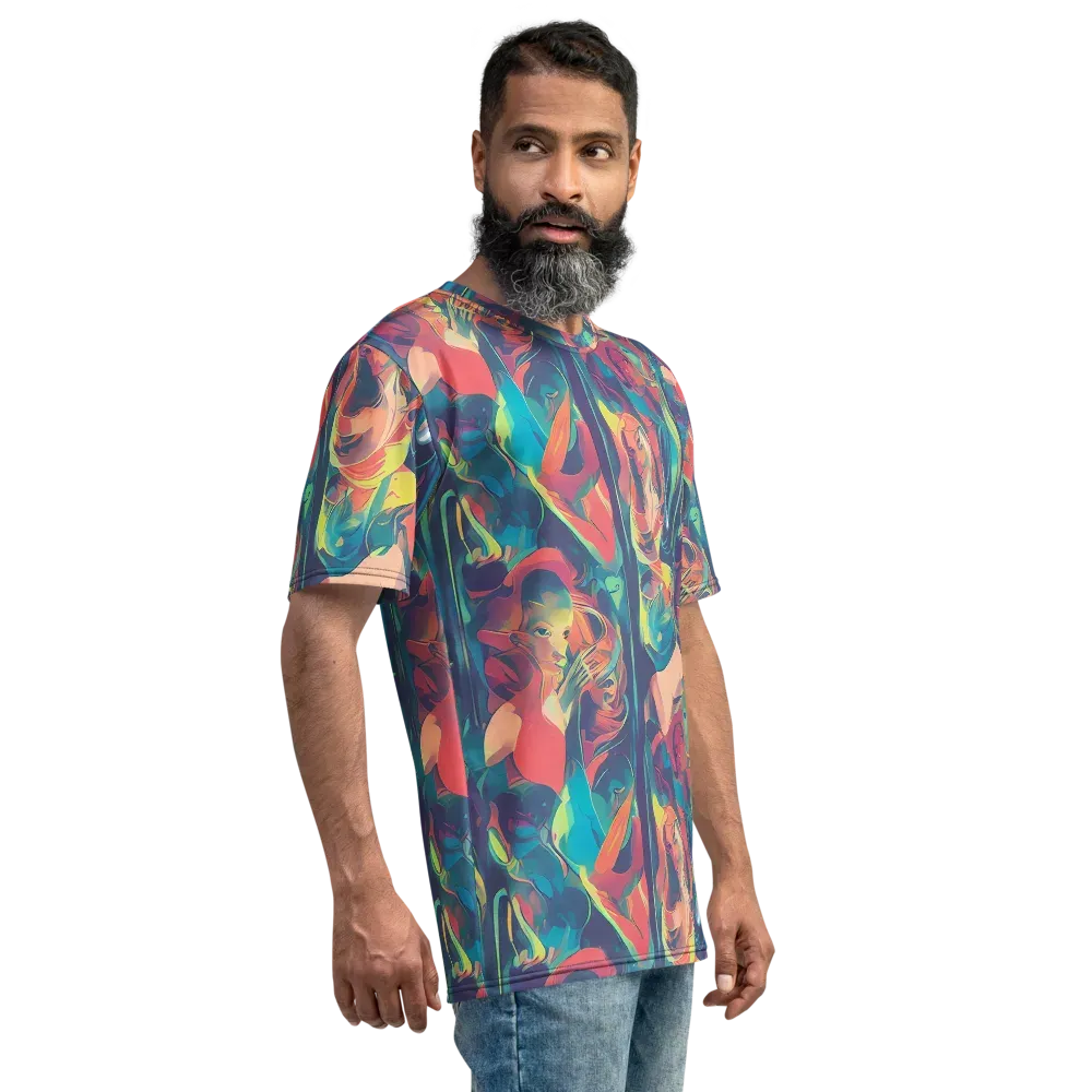 Neon Aurora on Men's Crew Neck T-Shirt — Right