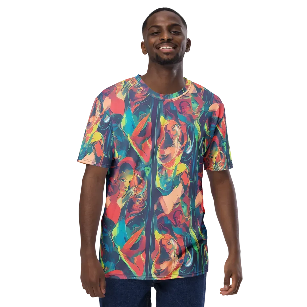 Neon Aurora on Men's Crew Neck T-Shirt — Front