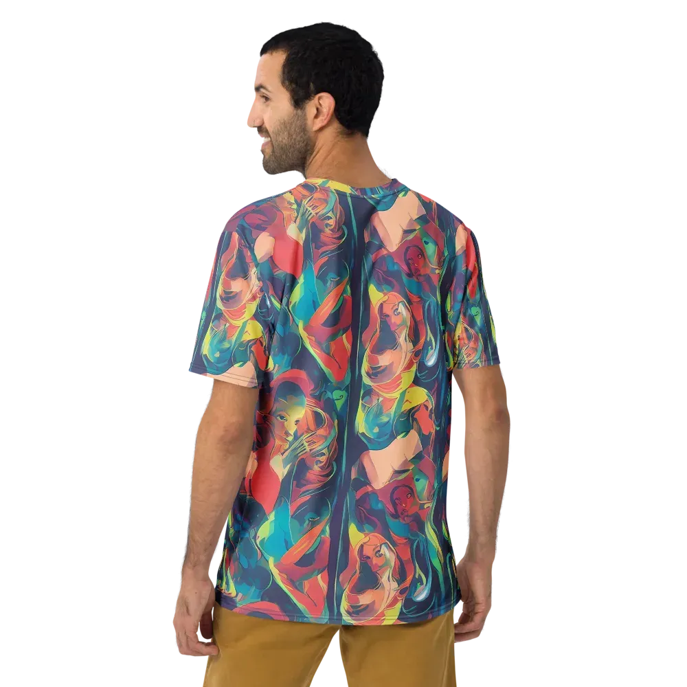 Neon Aurora on Men's Crew Neck T-Shirt — Back