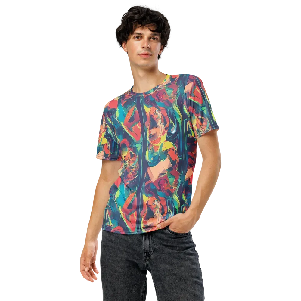 Neon Aurora on Men's Crew Neck T-Shirt — Front