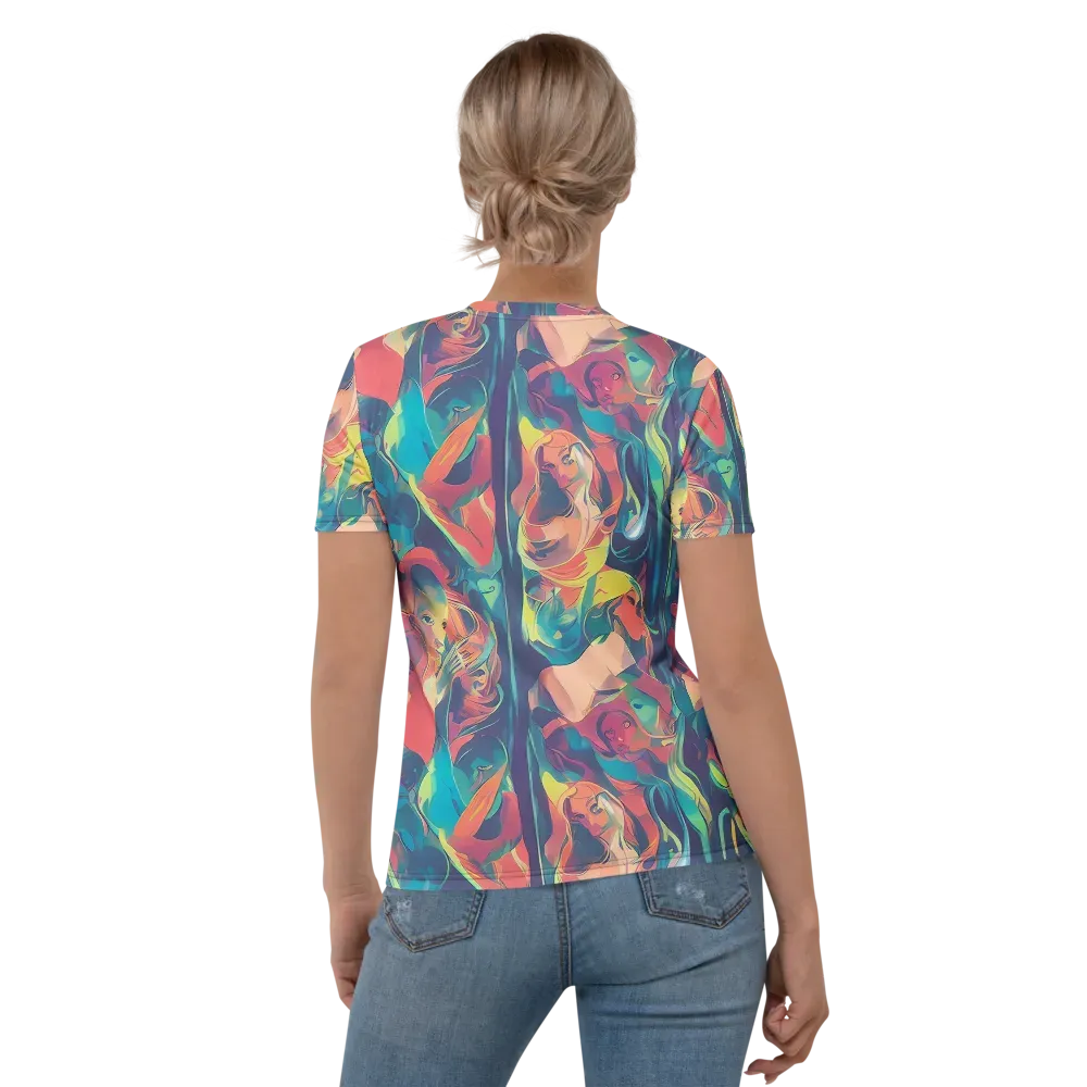 Neon Aurora on Women's Crew Neck T-Shirt — Back