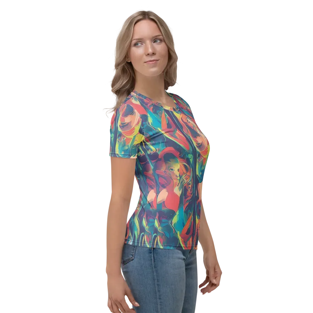Neon Aurora on Women's Crew Neck T-Shirt — Right