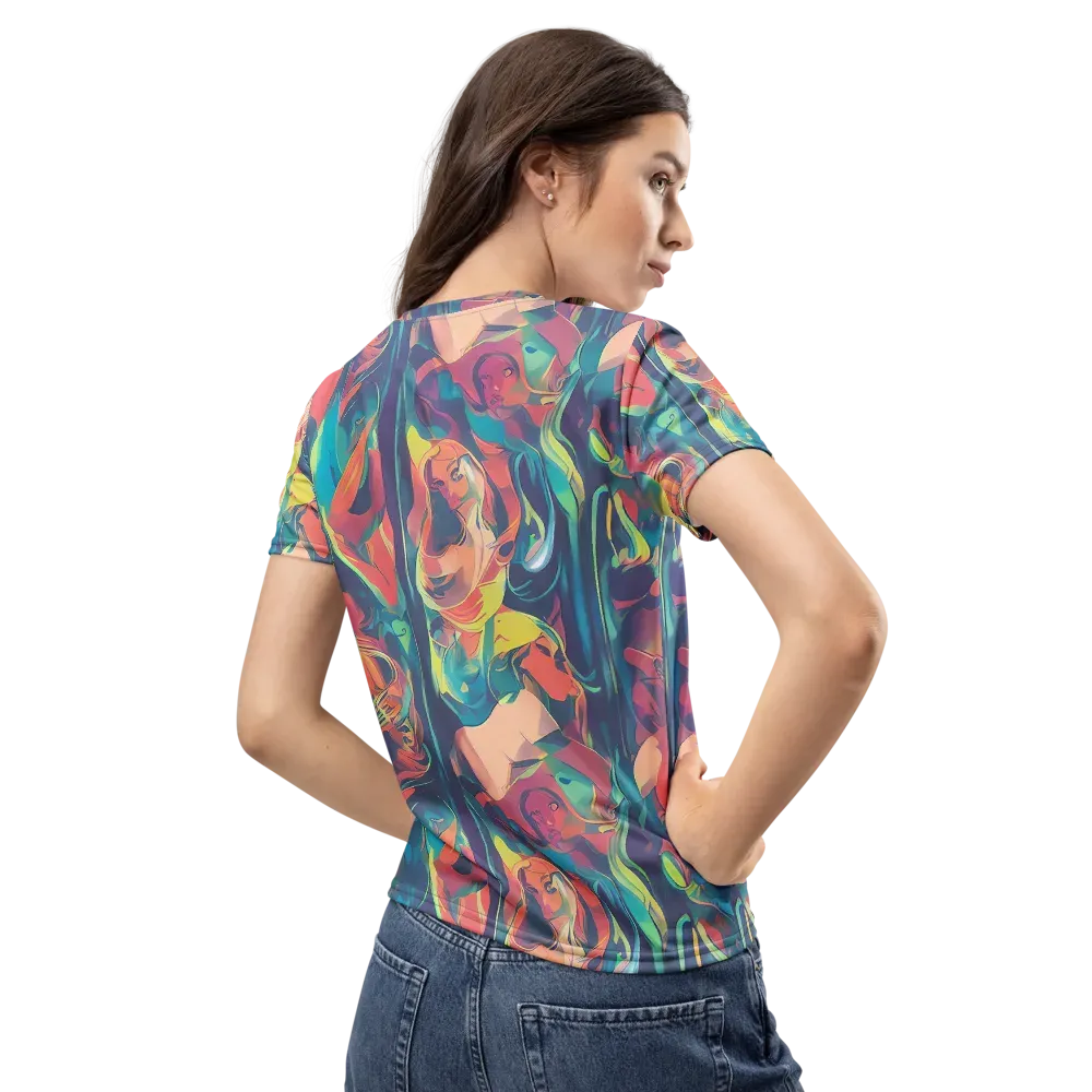 Neon Aurora on Women's Crew Neck T-Shirt — Back