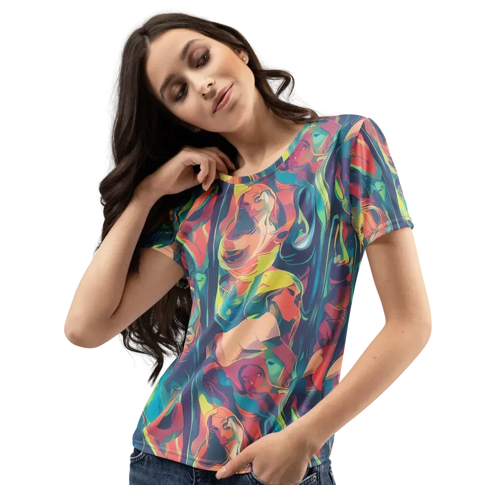 Neon Aurora on Women's Crew Neck T-Shirt — Left Front