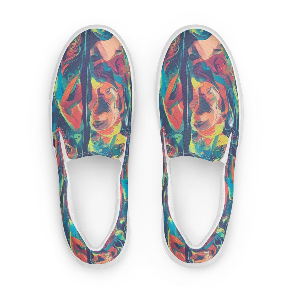 Neon Aurora on Men's Slip-On Canvas Shoes — Front