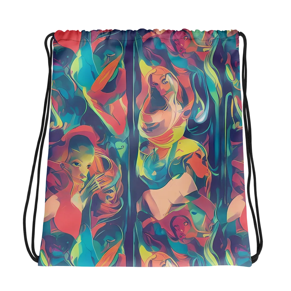 Neon Aurora on Drawstring Bag — Photo
