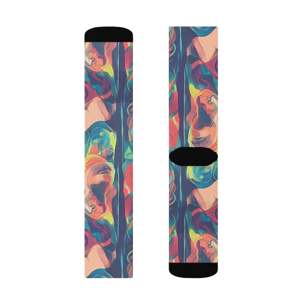 Neon Aurora on Socks — Left Sock