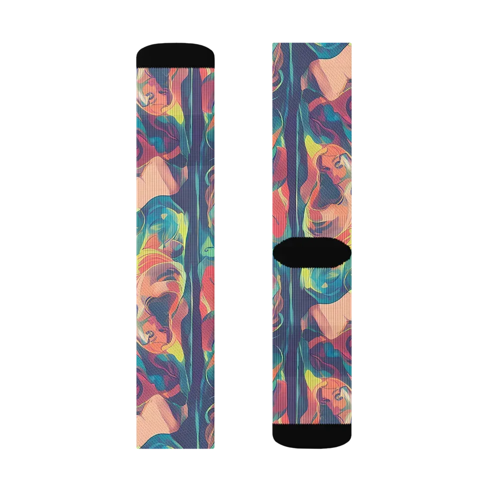 Neon Aurora on Socks — Right Sock