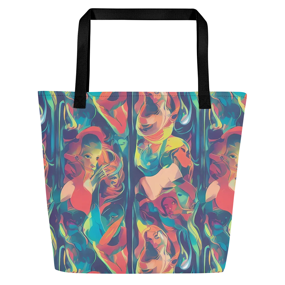 Neon Aurora on Large Tote Bag W/ Pocket — Front