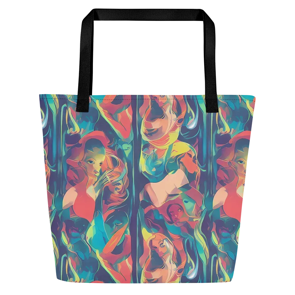 Neon Aurora on Large Tote Bag W/ Pocket — Front